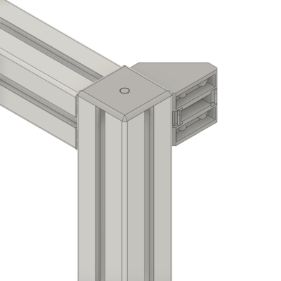40-110-1 MODULAR SOLUTIONS ALUMINUM GUSSET 45MM X 45MM ANGLE W/HARDWARE